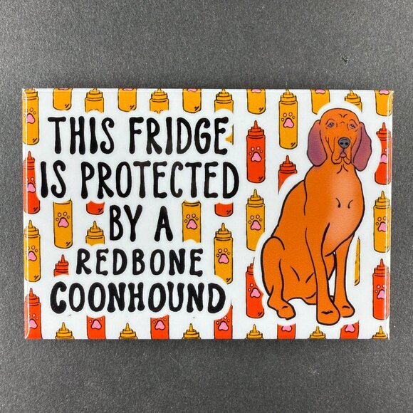 Redbone Coonhound Dog Fridge Protector Magnet Handmade Retro Pet Decor 2x3" - Picture 6 of 6